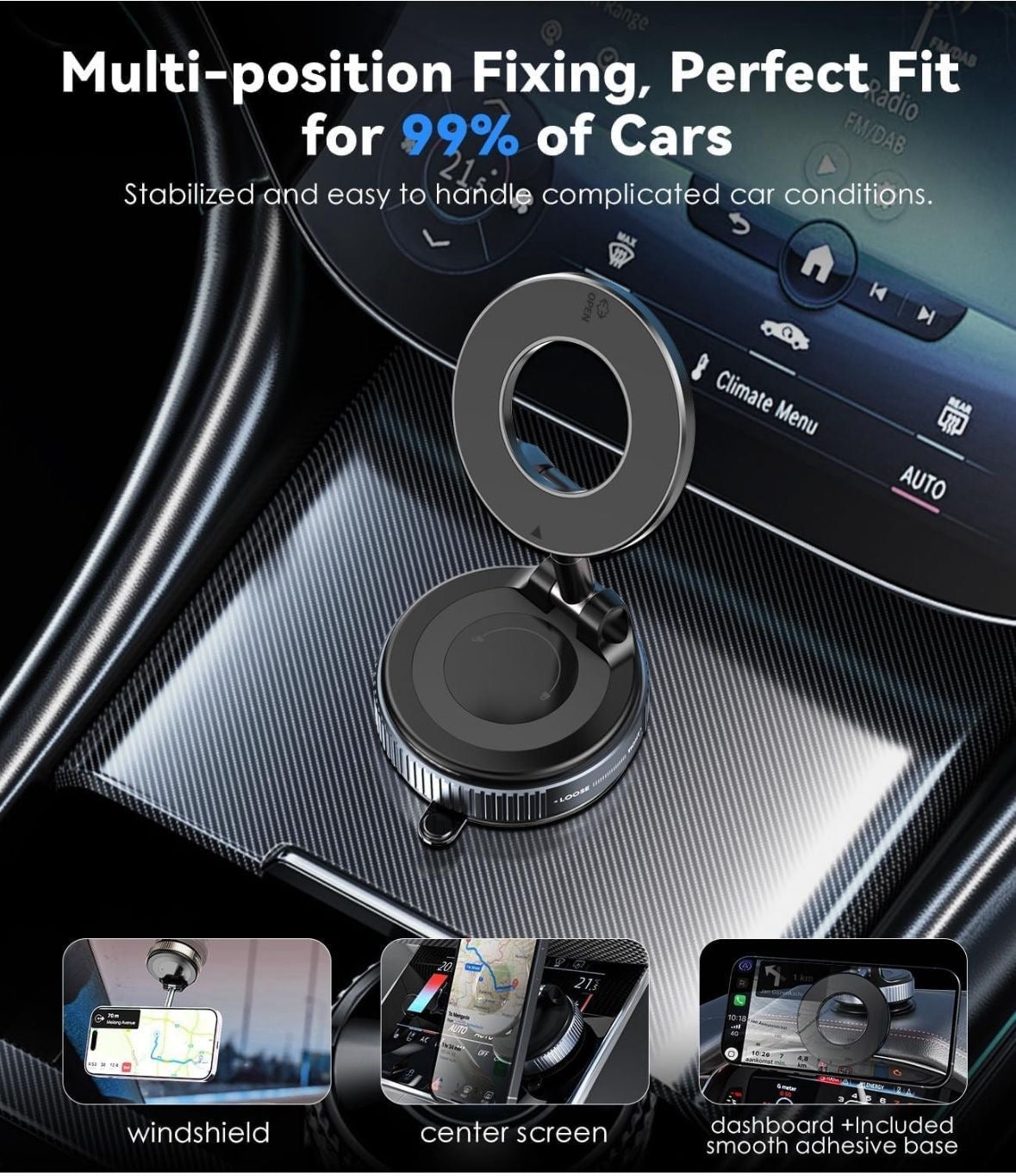 π 360Β° Magnetic Car Phone Mount ππ±
This sleek and futuristic device is a foldable magnetic car phone holder, perfect for keeping your smartphone secure while driving. It comes with a strong suction base, adjustable arm, and 360Β° rotatable magnetic ring