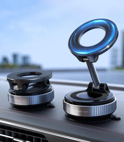🌀 360° Magnetic Car Phone Mount 🚗📱
This sleek and futuristic device is a foldable magnetic car phone holder, perfect for keeping your smartphone secure while driving. It comes with a strong suction base, adjustable arm, and 360° rotatable magnetic ring