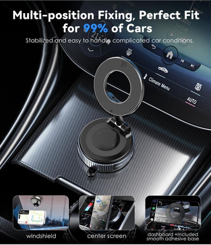 🌀 360° Magnetic Car Phone Mount 🚗📱
This sleek and futuristic device is a foldable magnetic car phone holder, perfect for keeping your smartphone secure while driving. It comes with a strong suction base, adjustable arm, and 360° rotatable magnetic ring